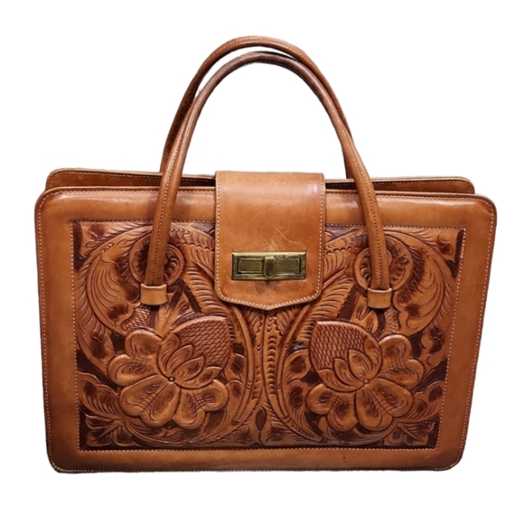 handmade Handbags - Mexican Tooled Leather Bag